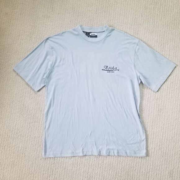 Honolulu Hawaii Aloha Embroidered Basic Concepts Mens Blue Tshirt Size XL Surf - Picture 3 of 10